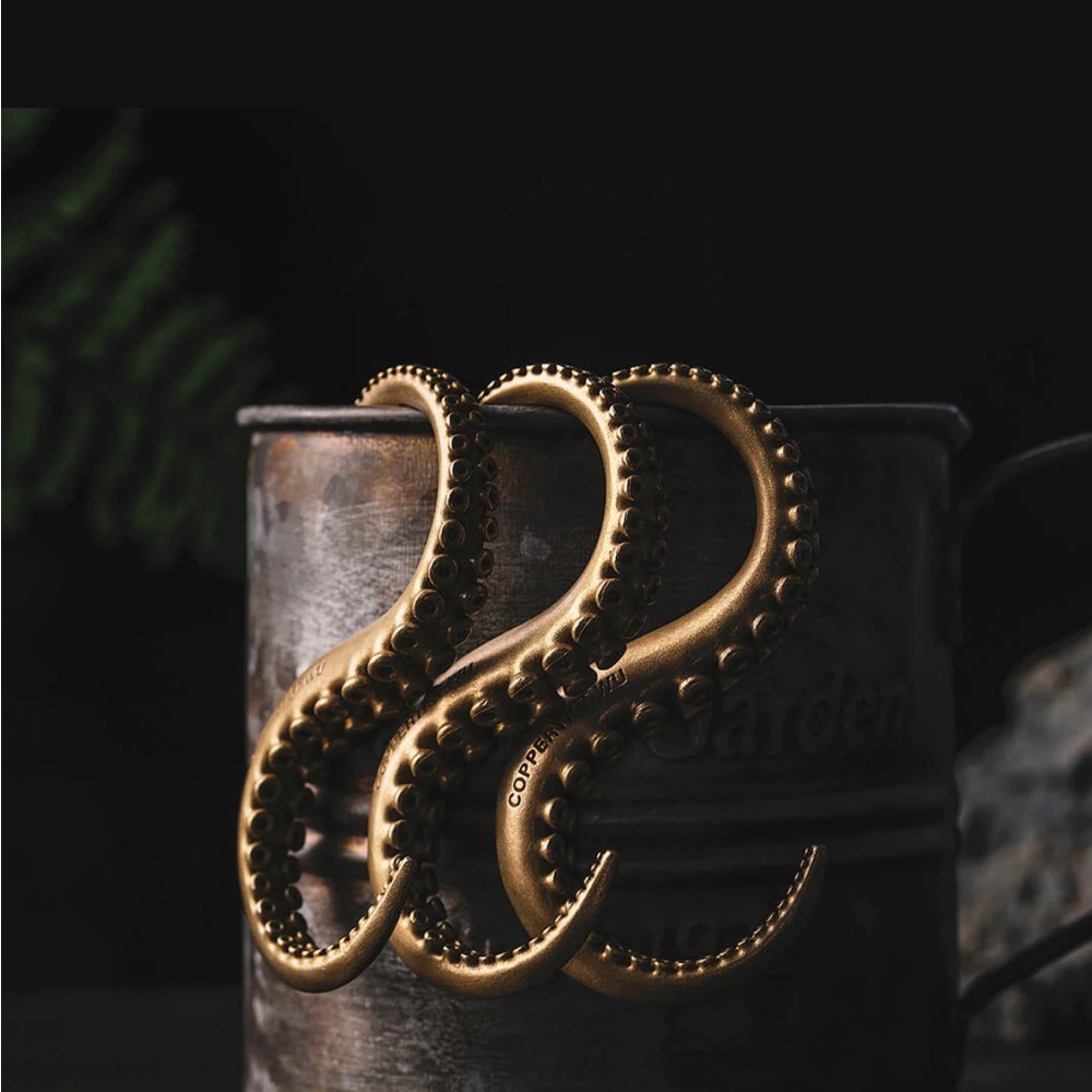 Coppertist.wu Brass Octopus S Hook, Small 12 pieces